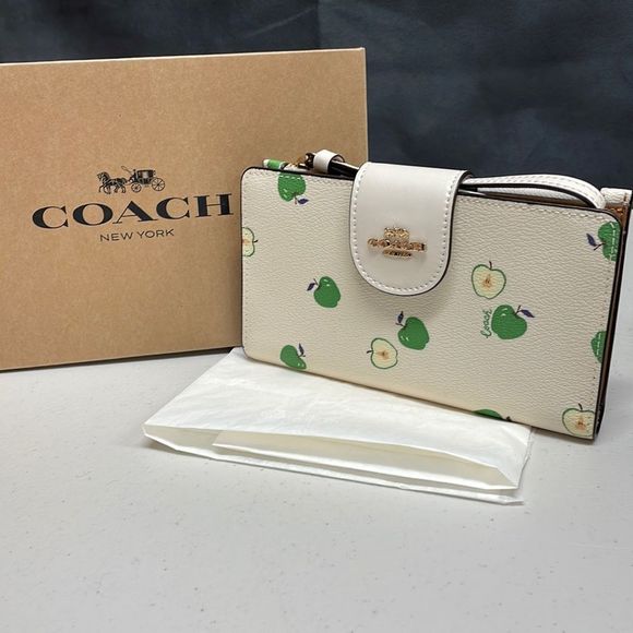 Coach Apple Print Tech Wallet With Apple Print